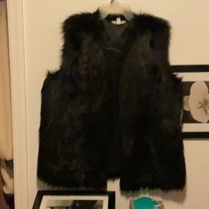 Black furry vest